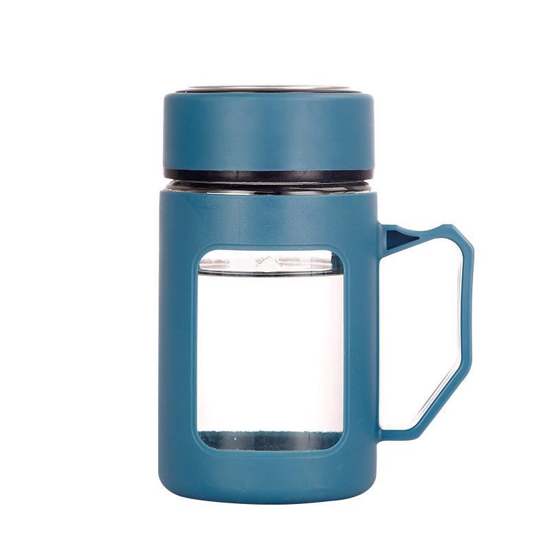 Large Capacity Insulated Glass Water Cup with Portable Tea Infuser
