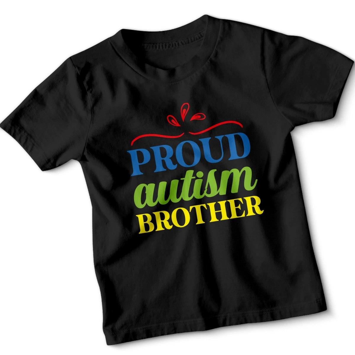 Kids Autism Brother Awareness Tshirt Support Siblings Child Gift Tee 140