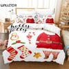 Santa Claus Duvet Cover Red White Bedding Set Merry Christmas Happy New Year Comforter Set Children Duvet Cover For Decor Gift