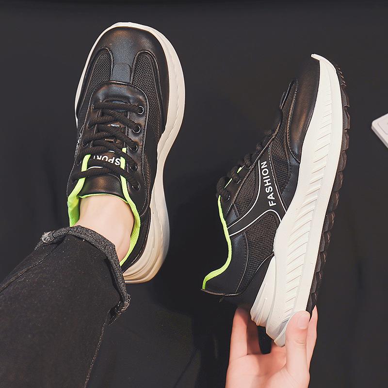 

Обувь для папы, мужские летние новые дышащие спортивные кроссовки для бега, повседневная обувь для отдыха с сеткой 39 чёрный