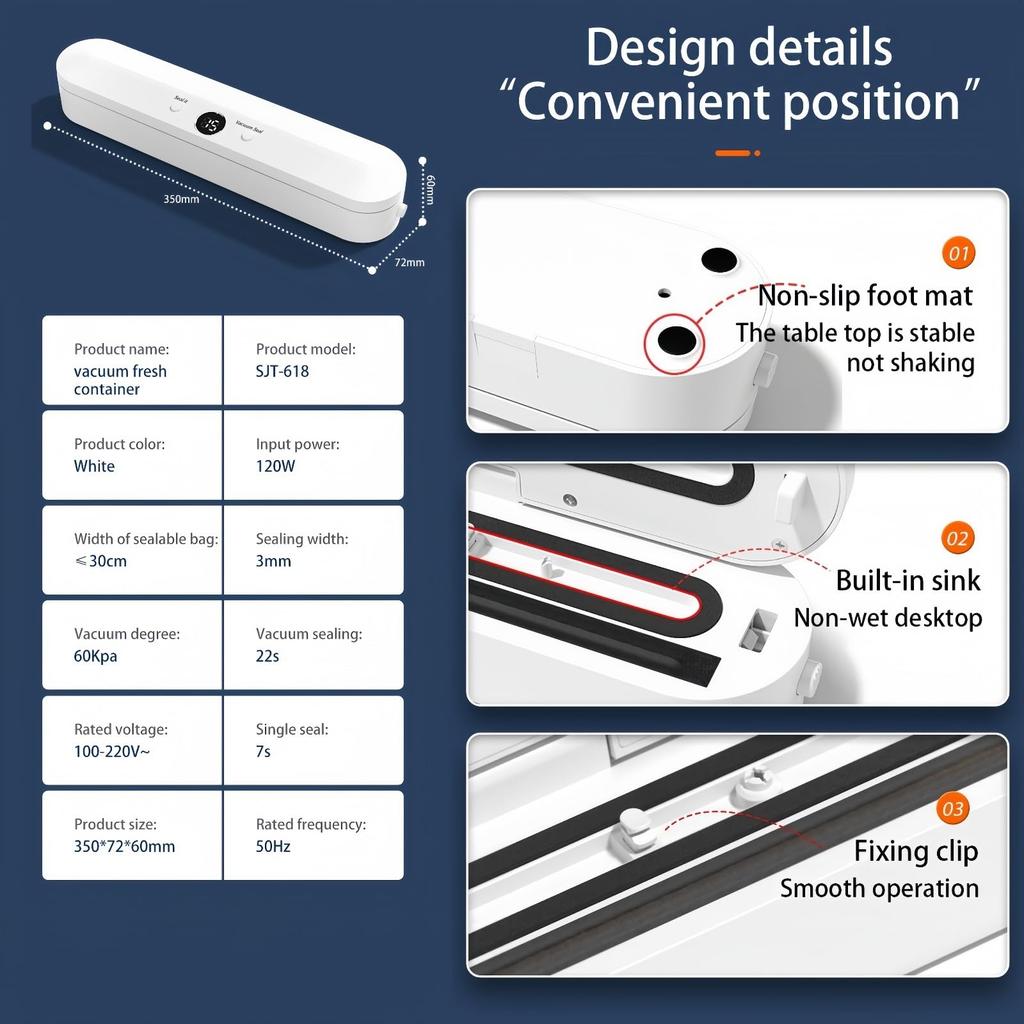 Vacuum Sealer Dry Wet Food Preservation Automatic Packaging Machine with 10 Vacuum Bags (BPA Free, FDA Approved)