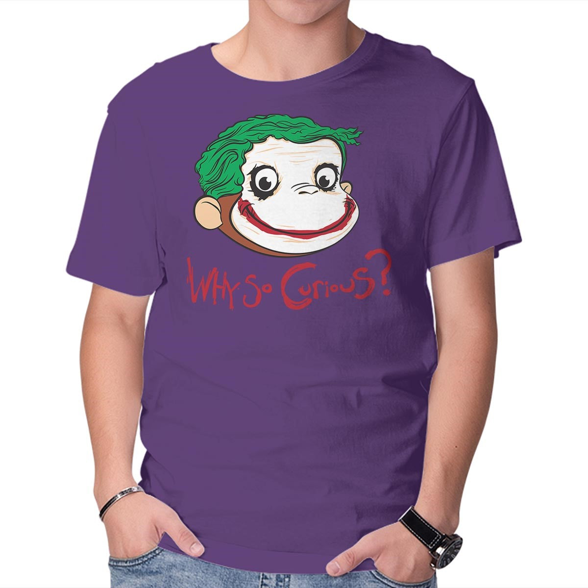 Unisex Crew Neck T-Shirt Why So Curious? Graphic Short Sleeve Casual Tee XXXL