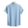 Spring Summer New Men's Solid Color Short-sleeved Shirt Cardigan Lapel Beach Fashion Shirt Men
