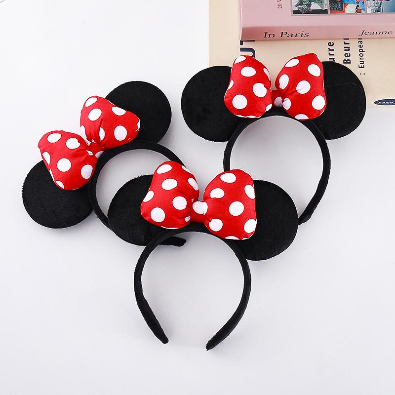 Mickey & Minnie Mašličková čelenka: Roztomilý vlasový doplněk pro mytí obličeje žen a fotografie z zábavního parku