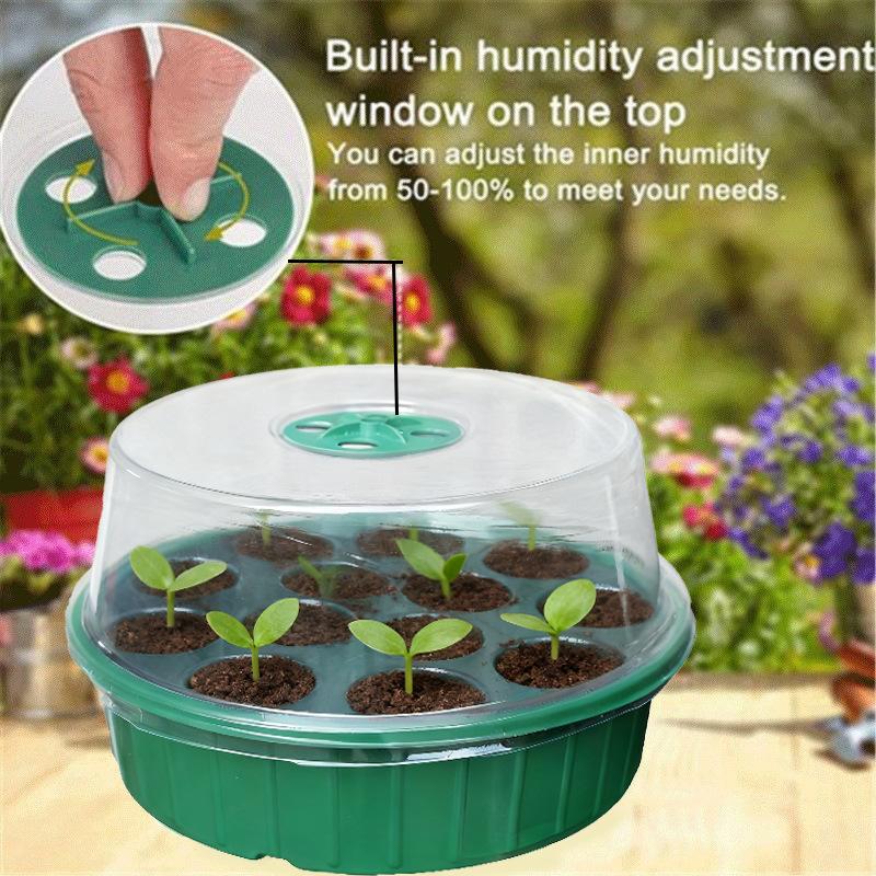 1Pcs Abs Hydroponic Germination Tray 13-Hole Round Seed Starter Tray With Clear Lid For Seedlings Diy Accessories