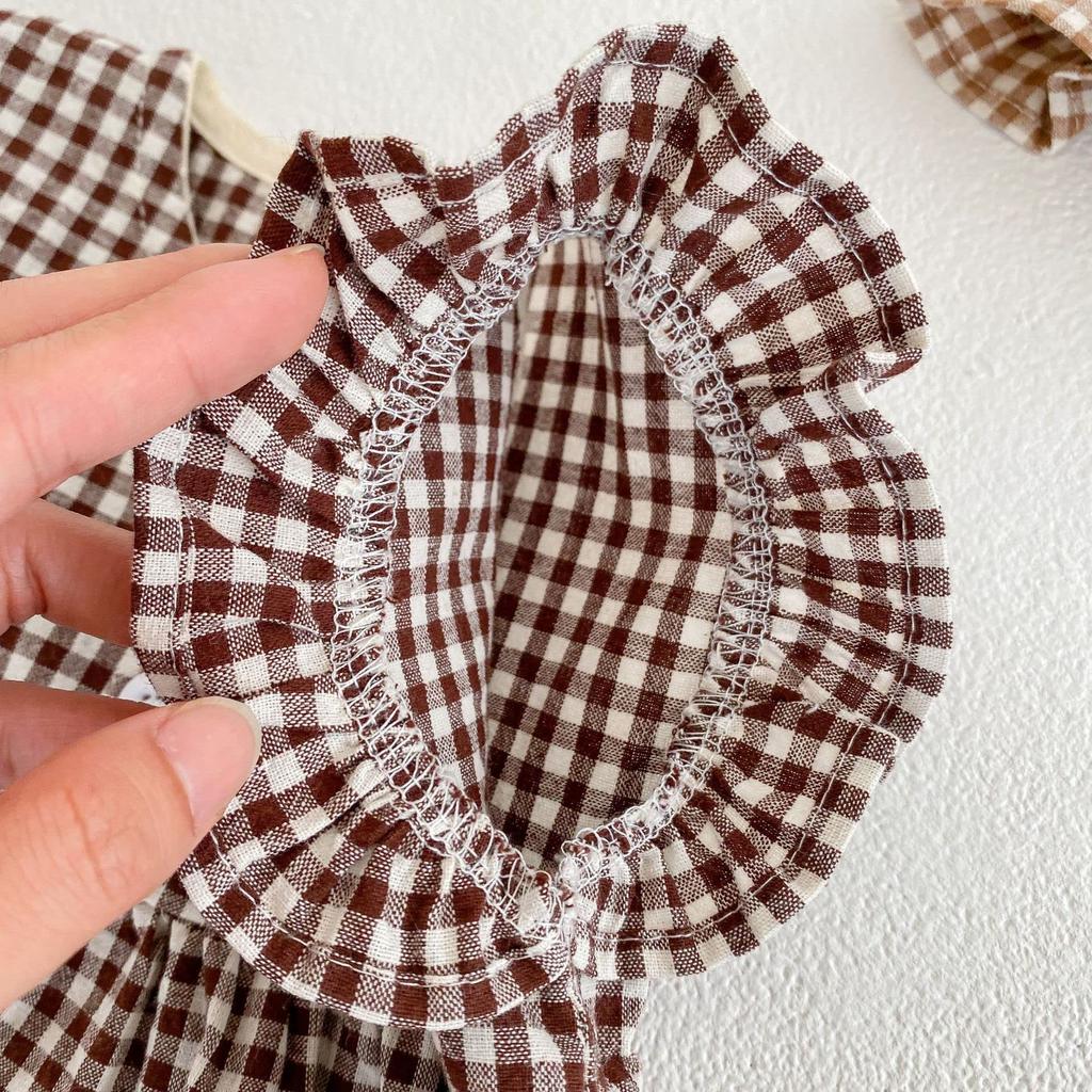 Baby Clothes Clothes Girls Clothes Summer Short Sleeve One Piece Shorts Pants Girls Casual Everyday Wear Shrine Visit Recital Birthday Gift Plaid