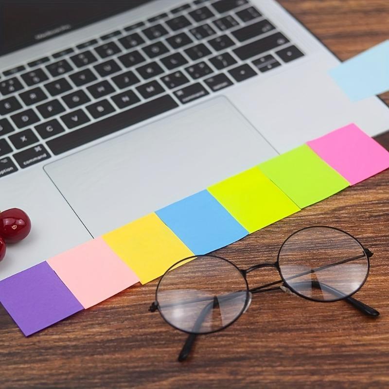 300 Pcs Colorful Fluorescent Wood Sticky Notes - Ideal For Highlighting Class Notes, Office Memos & Vocabulary Learning