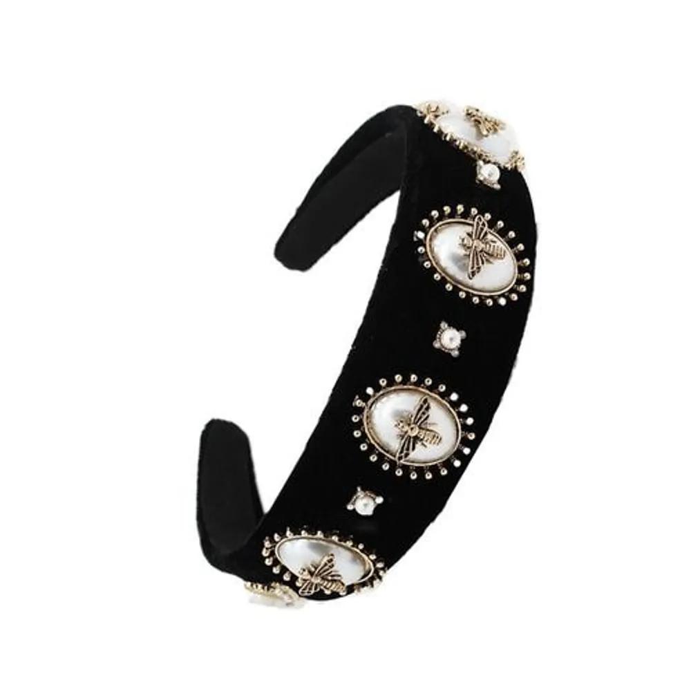 Pearl Winter Honeybee Queen Bee King Headband Wide Hairband