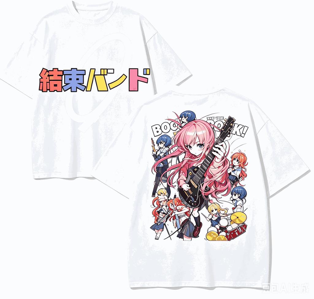 Bocchi The Rock Anime Lover TShirt Harajuku Cotton NewModel Oversized Unisex Short Sleeves Classic Breathable Couples Classic