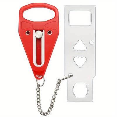 Double Hole Portable Door Lock Metal Lock Anti Theft Security Door Lock Sleep Safety Battery-Free Travel Door Lock