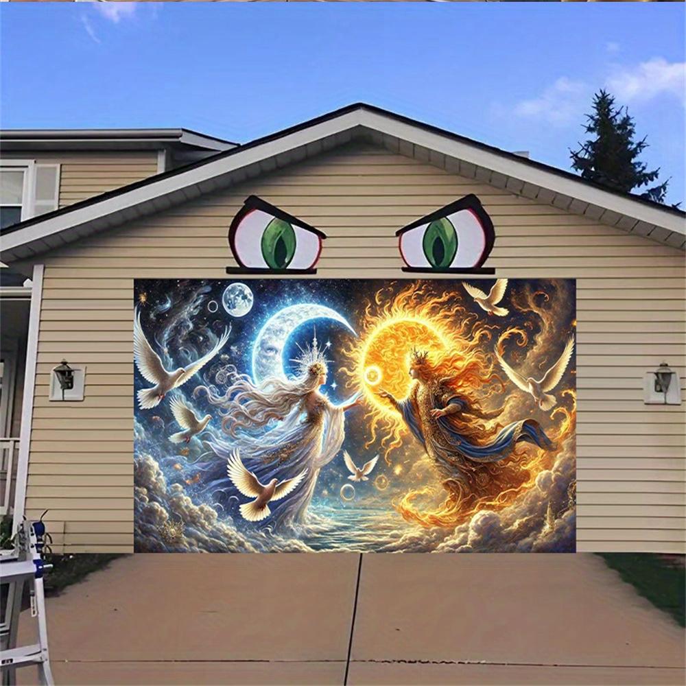 Sun And Moon Gods Wall Tapestry Fantasy Mythology Art Spiritual Celestial Decor Wall Hanging Witchy Room Yoga Space Altar Gift