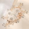 White Silk Flower Hairpins Gold/Silver Color Alloy Leaf Hairclips for Bride Wedding Party Hair Jewelry Women Elegant Headpieces