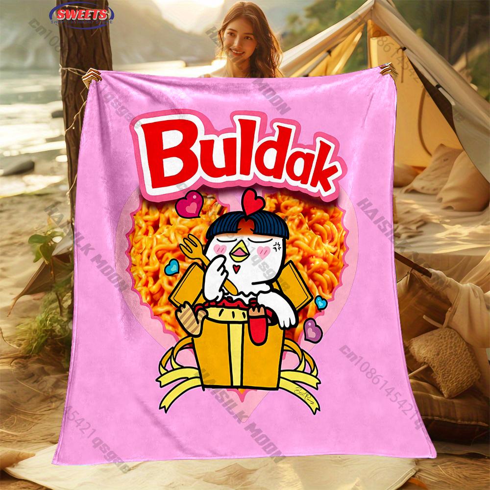 16 Styles Spicy Chicken Noodles Instant Noodles Print Blanket Fun Holiday Gift for Family Friends Home Sofa All Seasons Blanket