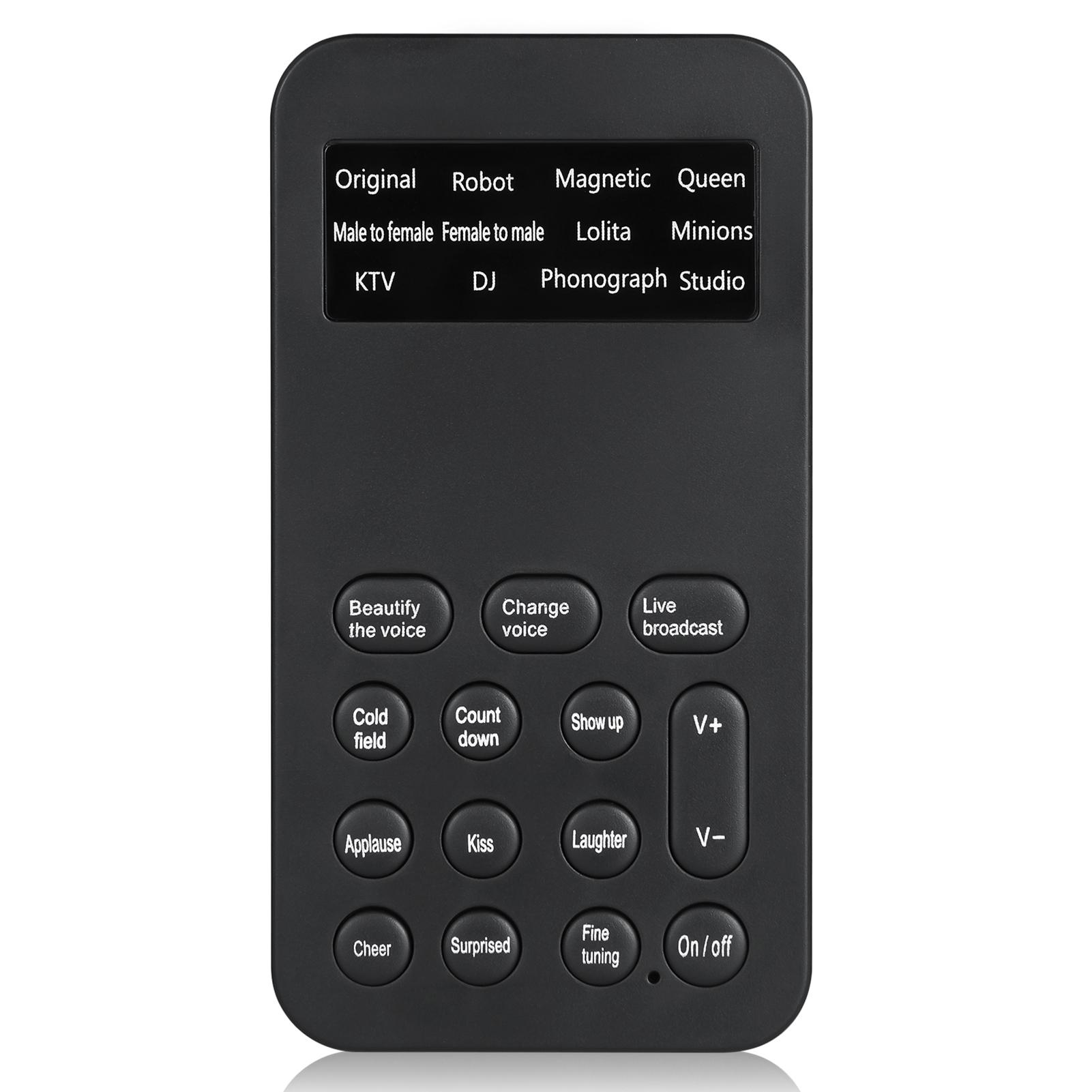 Recolife Mini Voice Changer Geluidseffecten Machine Audiokaart Geluidswisselaar Plug & Play 8 geluidseffecten voor zwart