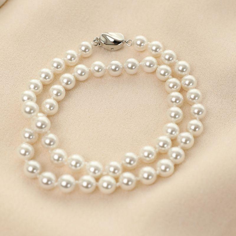 

Cheongsam Shell Pearls Light Luxury Minority Simple All Match Jewelry White.