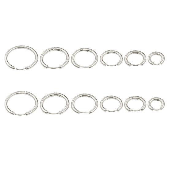 1 Pair Stainless Steel Fashion Punk Unisex Ear Hoop Circle Earrings Jewelry Gift