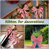 2pcs Red White Striped Christmas Ribbon with Wired Edge DIY Craft Gift Wrapping Wreath Bows Holiday Decorations 5 Yards Each Wired Ribbon for Wreaths