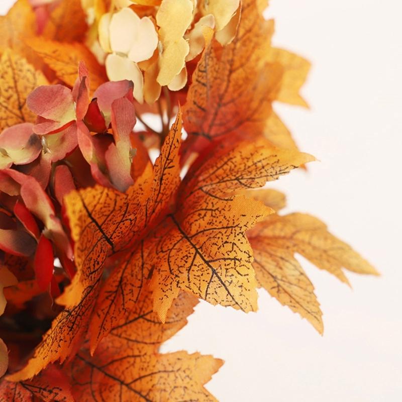 Autumn Candle Holder Wreaths Maple Leaf Garlands Small Flower Rings Decorative Thanksgiving Decorations for Dining Room