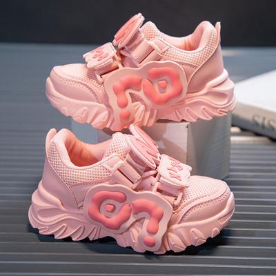 Children's Net Shoes Girls Sports Shoes Spring and Autumn New Breathable Girl Dad Shoes Versatile Soft-soled Running Shoes