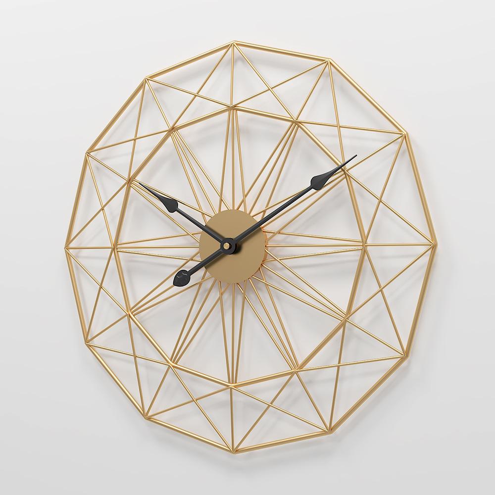 Home Wall Clock Simple Retro Living Room Iron Wall Clock Circular Decorative Clock Metal Clock Silent