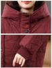 Veste en coton mi-longue à capuche pour femme (Grande taille) - Hiver 2024 Décontracté, Chaud, Coupe Ample pour Mamans d'Âge Moyen