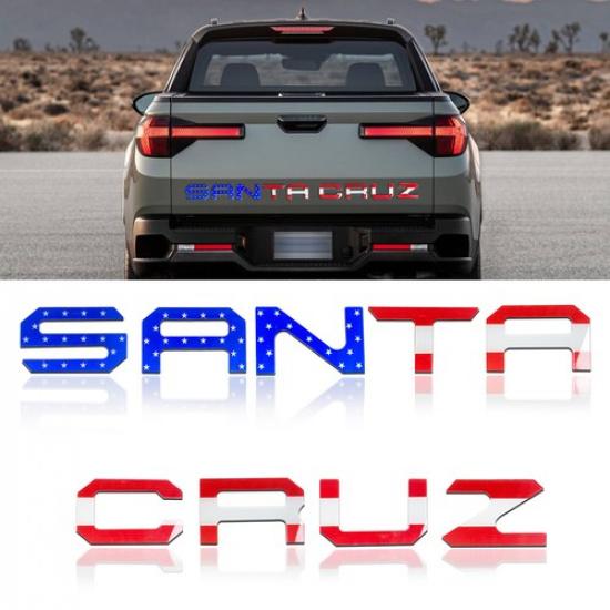 3D US Flag Tailgate erts Letters for -2025 Santa Cruz - 3D Raised Decals
