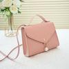 Small Fresh and Simple Oblique Span Bag 2025 New Solid Color Pearl Pendant Embossed To Give Girlfriend Birthday Gift Small Square Bag