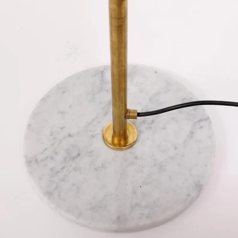 1920s Mid Century Italian Style Brass Floor Lamp with Base and Cone Shaped