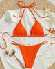 Euro-American Lace-Up Halter Triangle Bikini Set - Sexy Beach Swimsuit