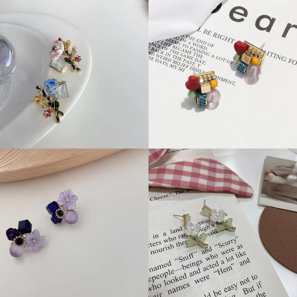 Exquisite S925 Silver Geometric Irregular Stud Earrings - Japanese & Korean Inspired
