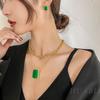 Titanstahl Halskette Damen Schlüsselbein Kette Perlenkette Schmuck Kalter Wind Fritillary Geometrisch Sechseckig Quadratisch