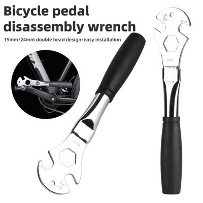 Bike Pedal Wrench Anti-slip Handle Heavy Duty Steel 15/24MM MTB Road Mountain Bicycle Pedal Removal Tool Scooter Bike Repair Tool