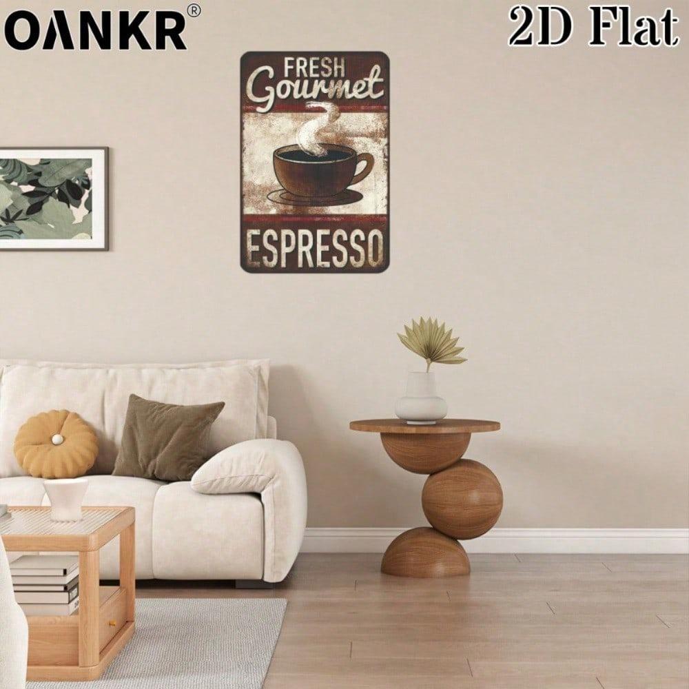 Vintage Coffee Metal Tin Sign 12x8 Inch, Retro Espresso Wall Decor, Rustic Cafe Bar Man Cave Garage Farm Home Decoration