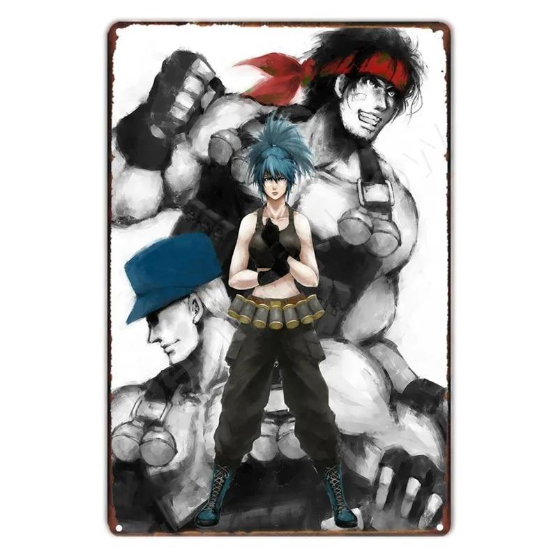 The King Of Fighters Anime Vintage Metal Sign, Wall Art Poster, Fighting Games, Retro Sign For Bar,Club,Man Cave,Home Wall Decor