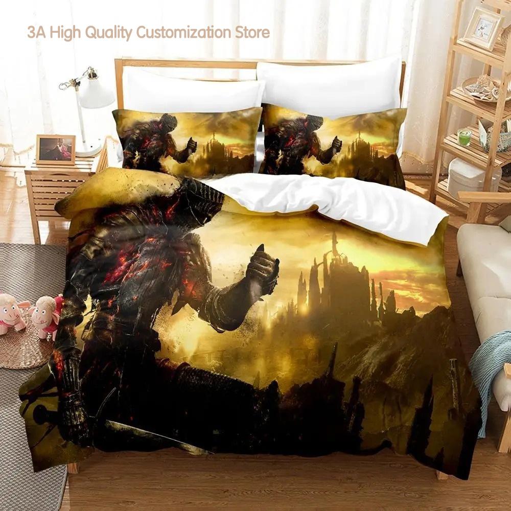 Dark Souls 3 Bedding Set Single Twin Full Queen King Size Bed Set Adult Boy Bedroom Duvetcover Sets 3D Print Anime Bed Sheet Set