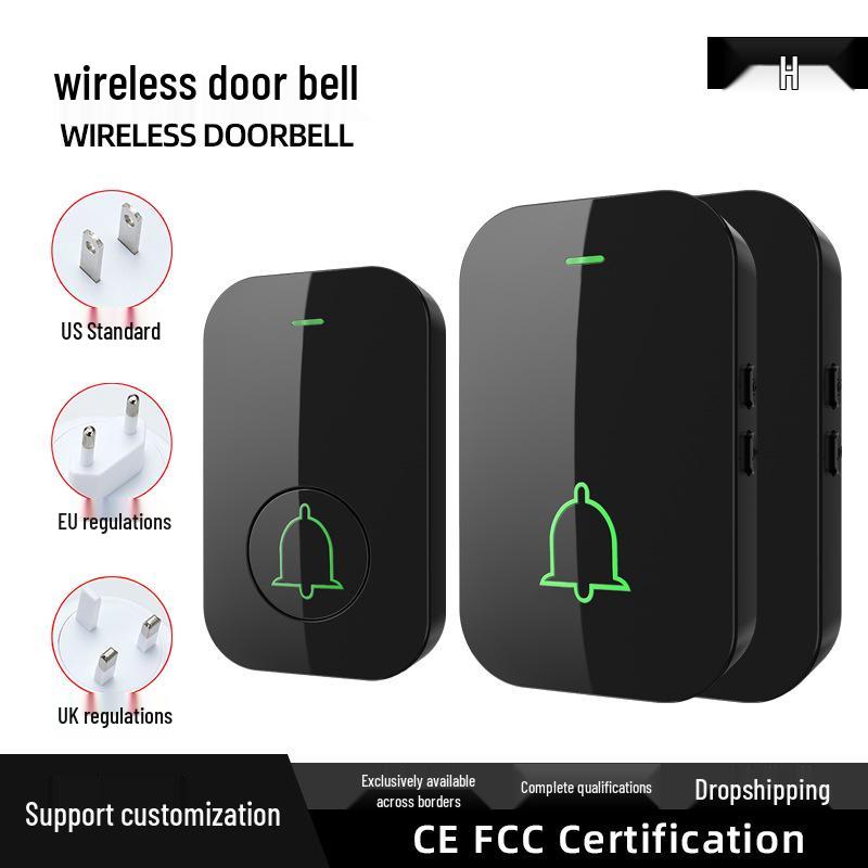 Ultra-Long Range Wireless Doorbell with Remote, High Volume, Ding Dong Chime, Elderly Call Button, No Plug-in, One-to-Two