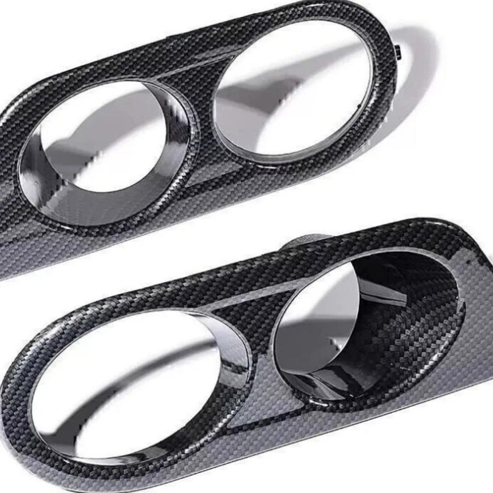 1 Pair Front Bumper Fog Light Frame Lower Grille MT Trim for BMW 3 Series E46 M3 2001-2006 Dual Hole Cover