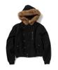 SUPERSUB [Detachable Fur] Washed N2B Short Parka - Washed Black