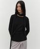 Loutaideu Muffler Side Button Knit [Black]