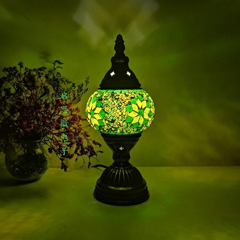 Lampada da Tavolo a Mosaico Turca Vintage Art Déco Fatta a Mano Lamparas De Mesa Vetro a Mosaico Romantica Luce da Letto Lamparas Con Mosaicos