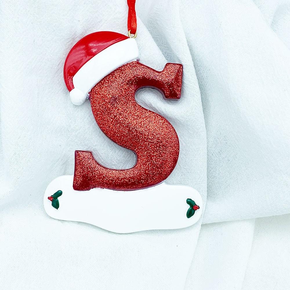 Beautifully Handpainted Crafted Resin Christmas Ornaments With 26 Alphabet Letters A To Z For Decor Stylish