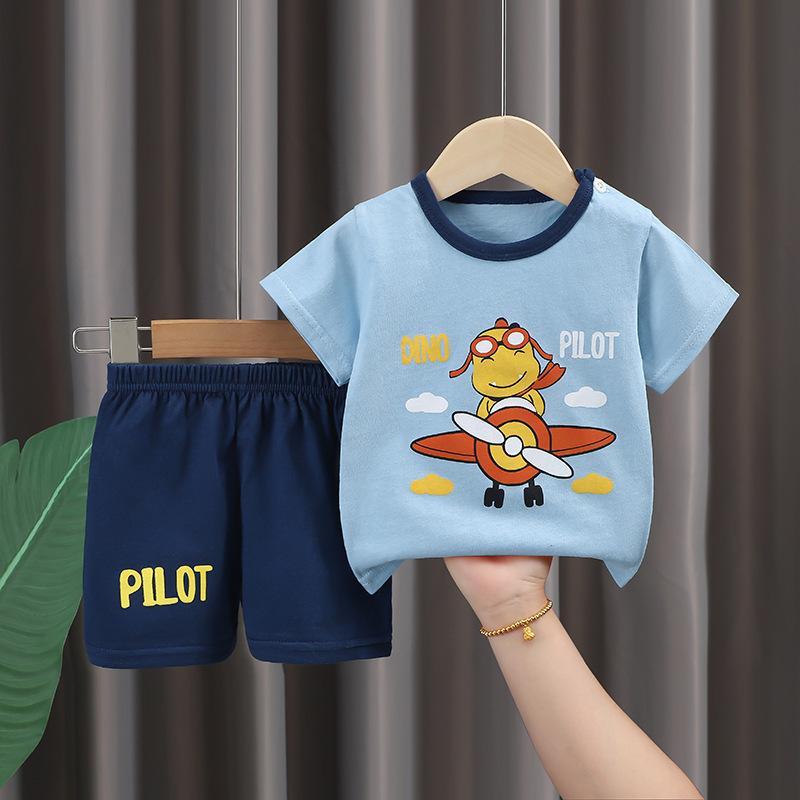 2026 Summer Children's Short Sleeve Set Pure Cotton Thin T-shirt Children's Clothing