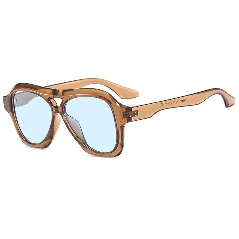 Retro Double Beam Large Frame Sunglasses For Women New Retro Fashion Brand Square Sun Glasses Eyeglasses Men