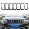 7 Stück Autovordergrill Grill Einsatzring Zierabdeckung Für Jeep Grand Cherokee 2014 2015 2016 Glänzend Schwarz ABS-Kunststoff