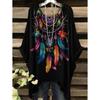 Women's T-Shirt Vintage Floral Pattern Printed Asymmetrical Hem O-Neck Short Sleeve Top Casual Fashion Street Outdoor Tops