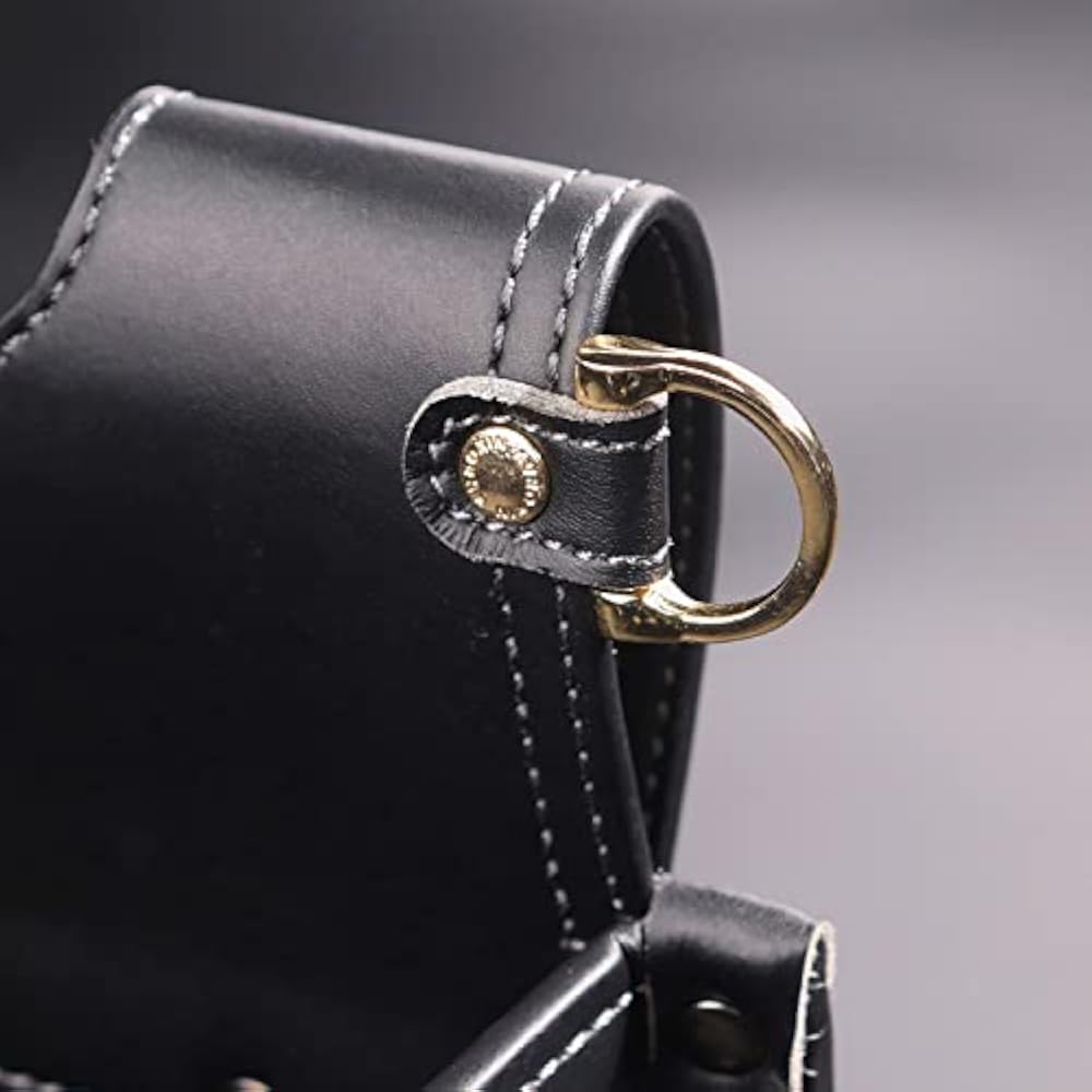Fujiya (Fujiya) waist bag 2-tier black gold LIGHT PU LEATHER SERIES AB-22BG