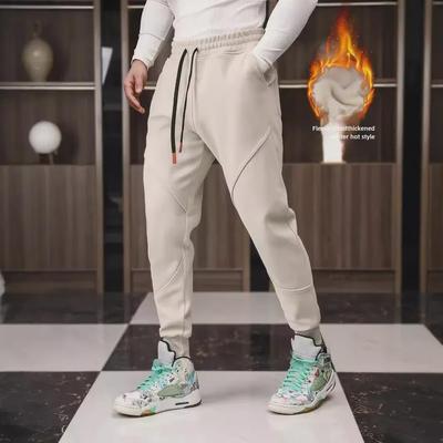 Men's Winter Casual Loose-Fit Velvet-Lined Sweatpants for Outdoor Running