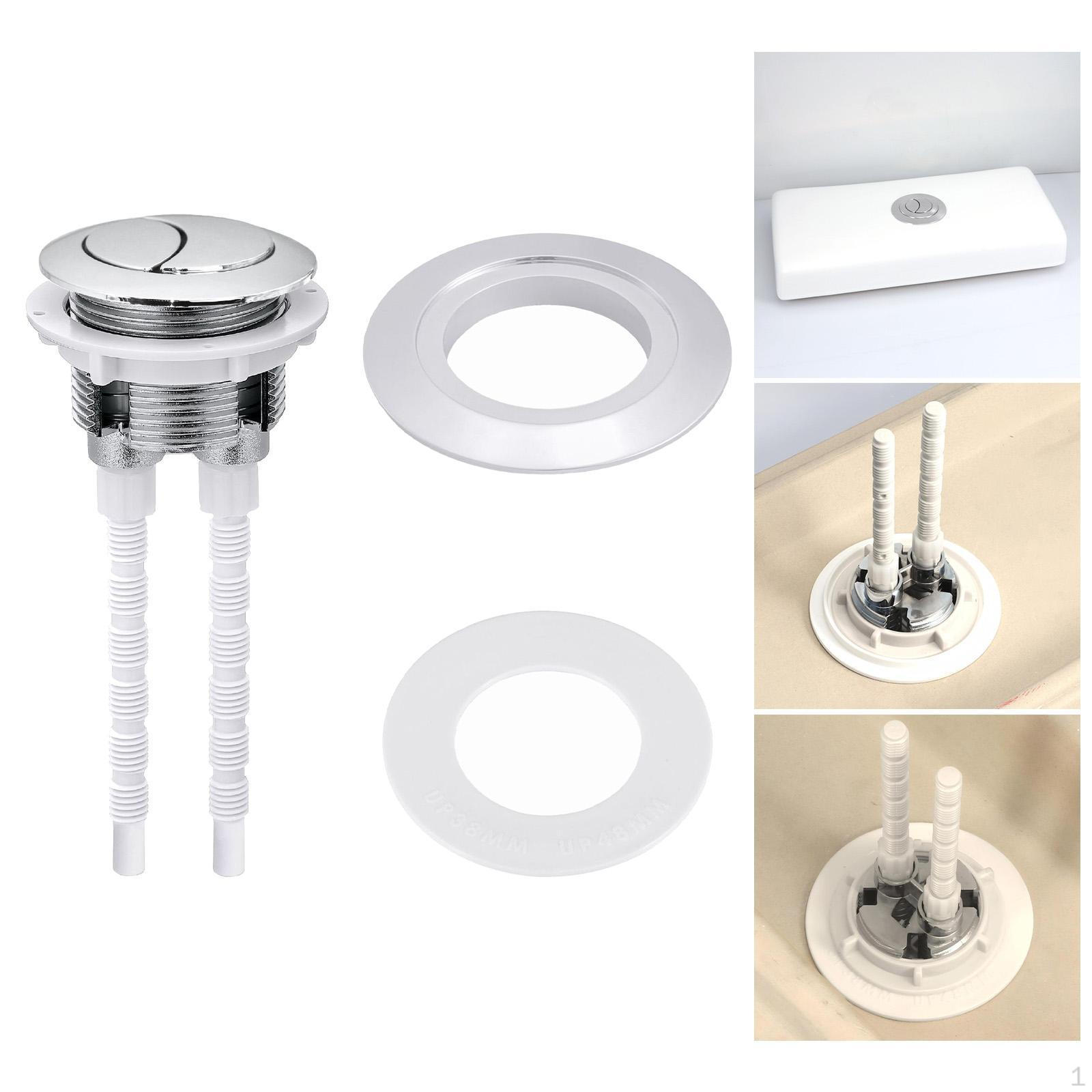 

Pressure Flush Toilet Button Tank Universal Replacement Parts Sliver