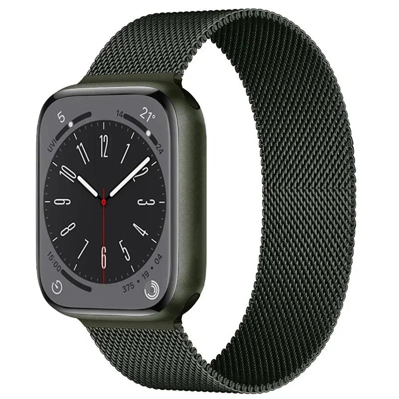 Magnetic Loop Strap For Apple watch Band 44mm 40mm 45mm 41mm 42mm 38mm Stainless Steel Bracelet iWatch Series Ultra 9 8 SE 7 6 5