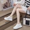 7.5cm Patent PU Synthetic Leather Platform Wedge Chunky Sneakers Spring Fashion Boots Well-fitting Women Autumn Shoes